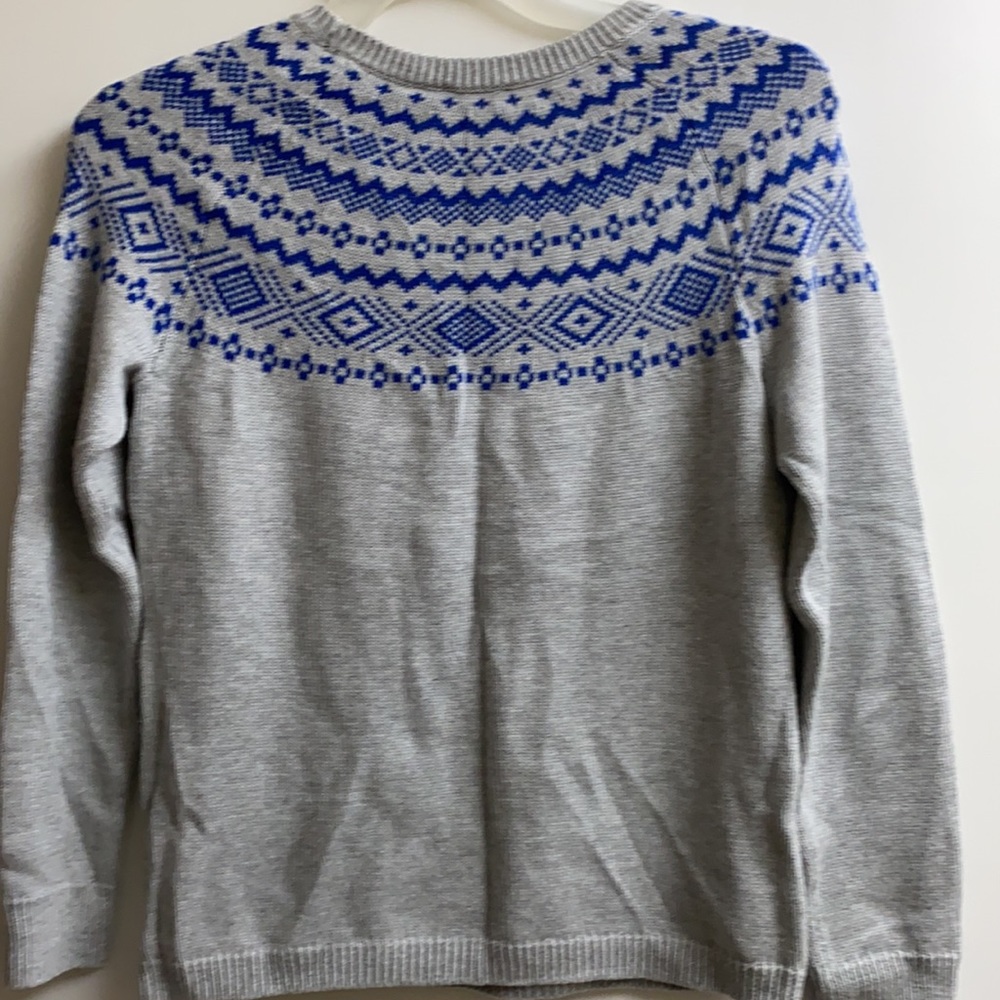 Size Psmall Talbots gray and blue patterned sweater - Picture 4 of 5